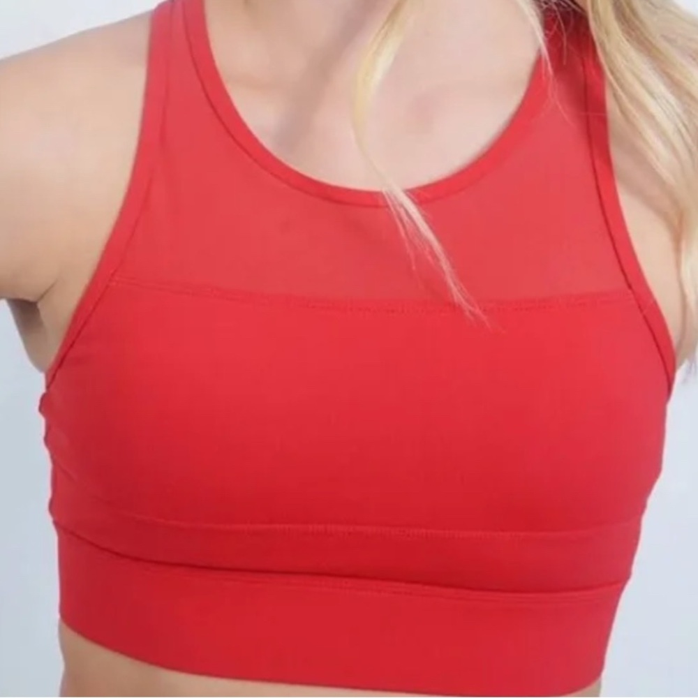 ZYIA Red Racerback Sports Bra with Medium Support